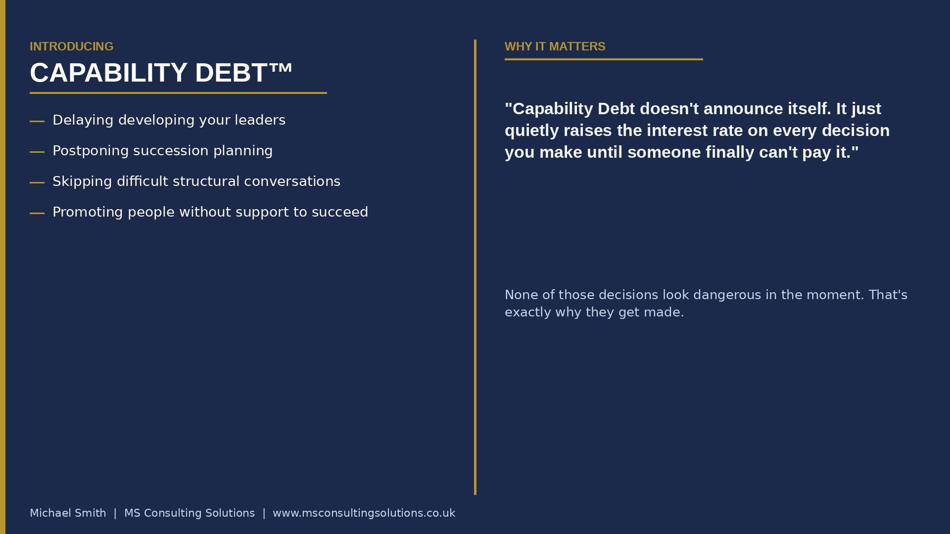 Capability Debt